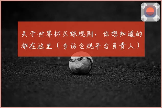 关于世界杯买球规则,你想知道的都在这里(专访合规平台负责人)